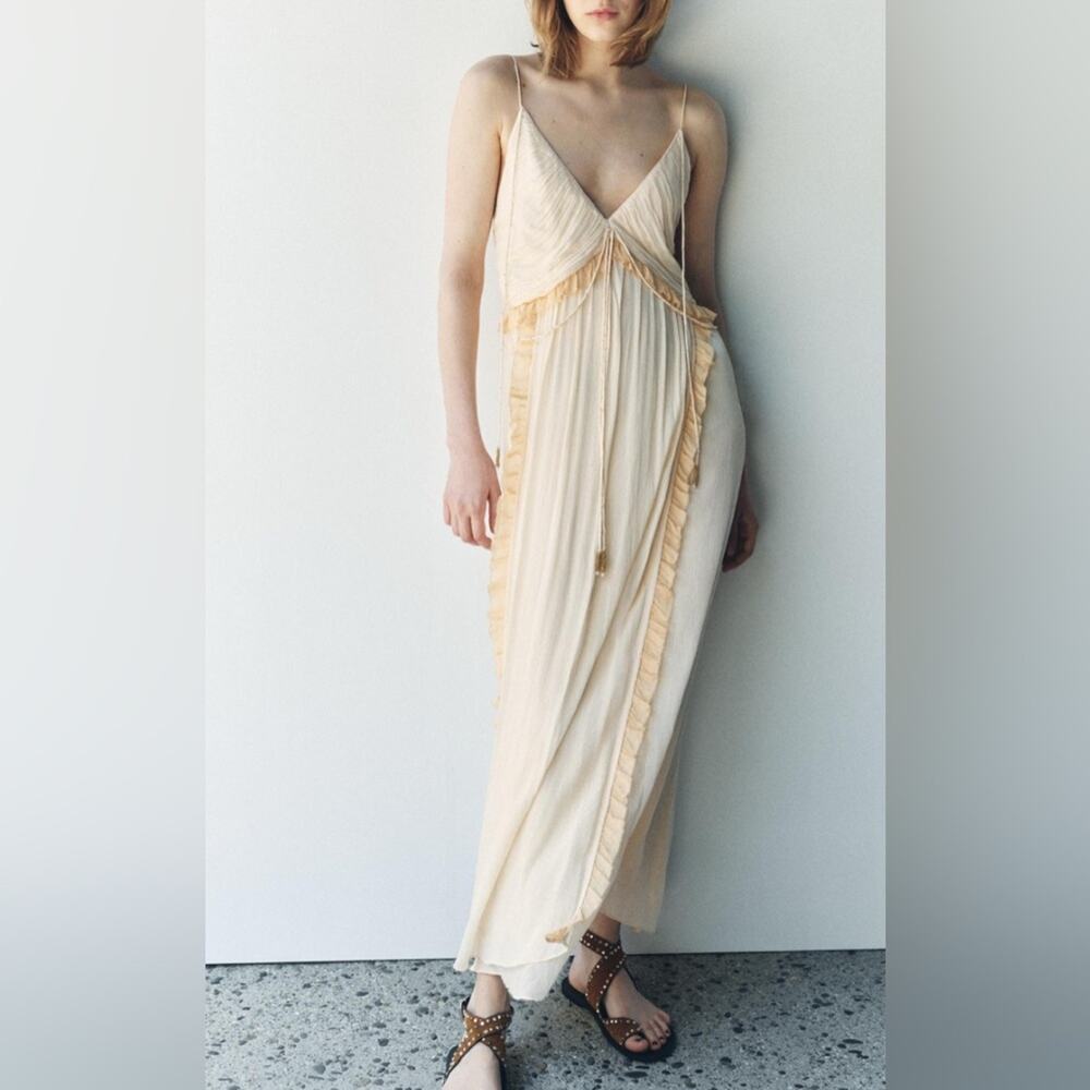 Nwt- Zara- SLIT MIDI DRESS ZW COLLECTION -M